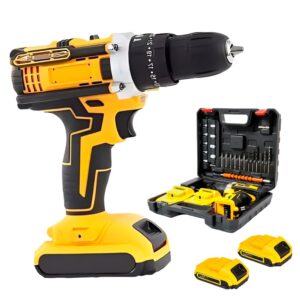 Parafusadeira Furadeira 2 Baterias 48V Sem Fio 1850RPM com Maleta, 24 Acessórios e Carregador