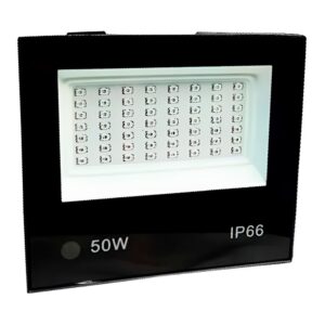 Refletor Holofote LED Slim 50W Bivolt IP66 Prova d'água Luz Branca Fria 6500K Iluminação Externa