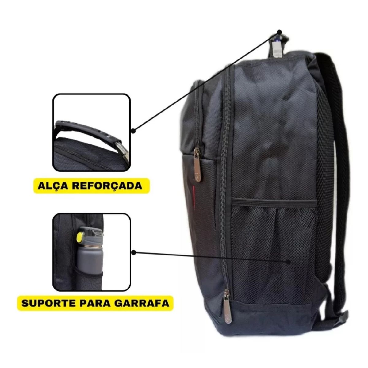 Mochila Executiva Unissex para Notebook até 15.6" Reforçada Escola Faculdade Trabalho Viagem - Imagem 2