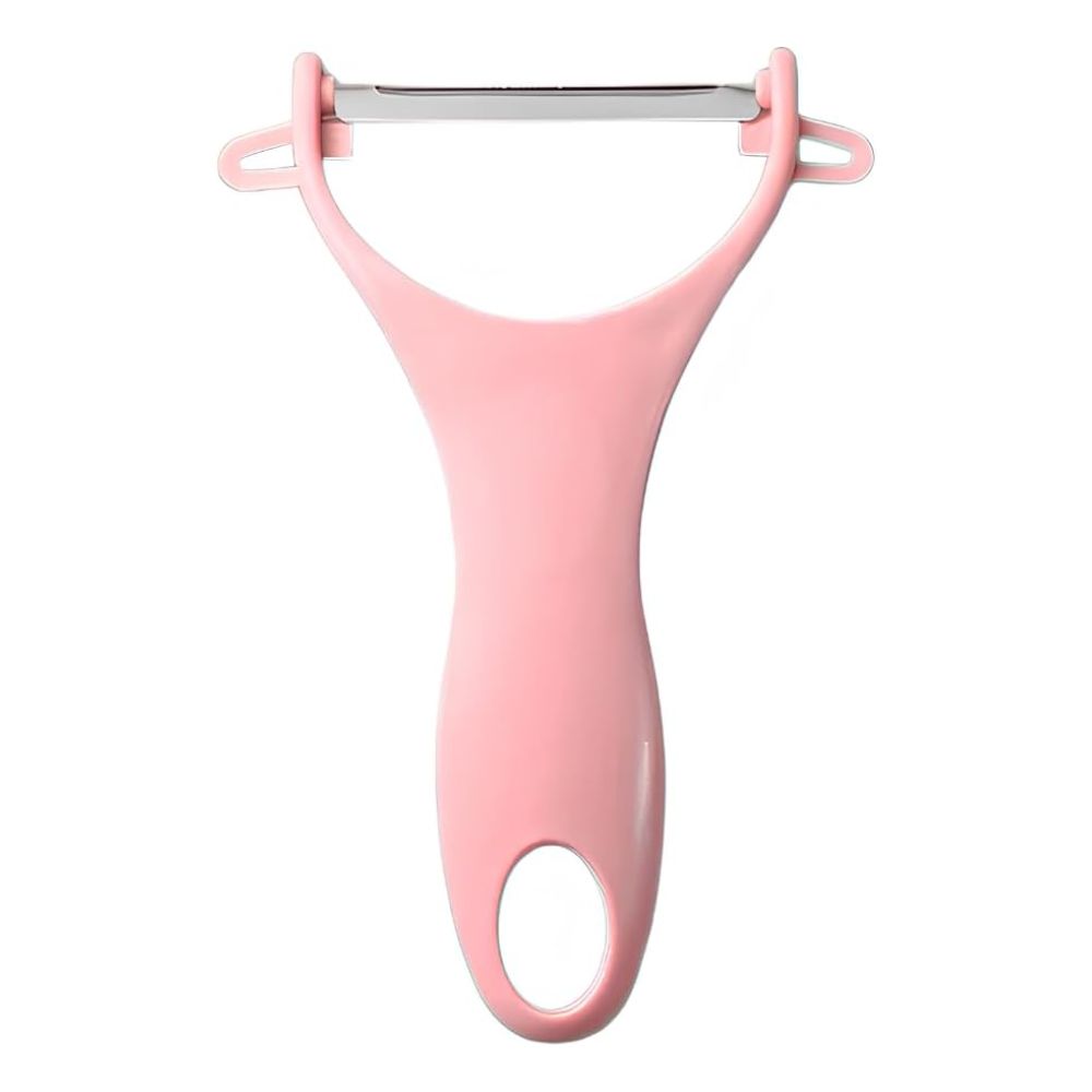 Kit Jogo De Utensílios De Cozinha 4 Peças Faca Tábua Tesoura E Descascador Aço Inox Rosa - Imagem 6