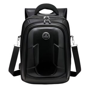 Mochila Bag Executiva Casual Couro Preta Costa Reforçada Notebook Trabalho Escolar Viagem