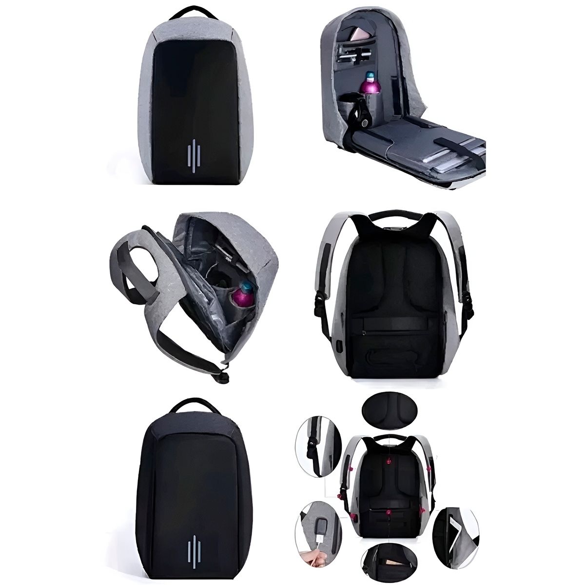 Mochila Bolsa Unissex Resistente Impermeável Antifurto para Notebook Trabalho Escolar Viagem - Imagem 5