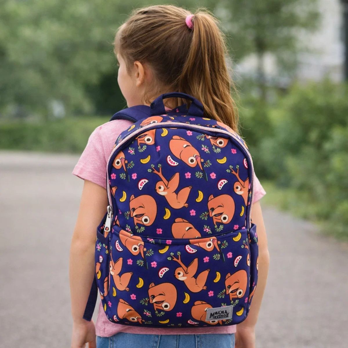 Mochila Bolsa Infantil Feminina Costas Escolar Escola Viagem Passeio Bicho Preguiça - Imagem 4