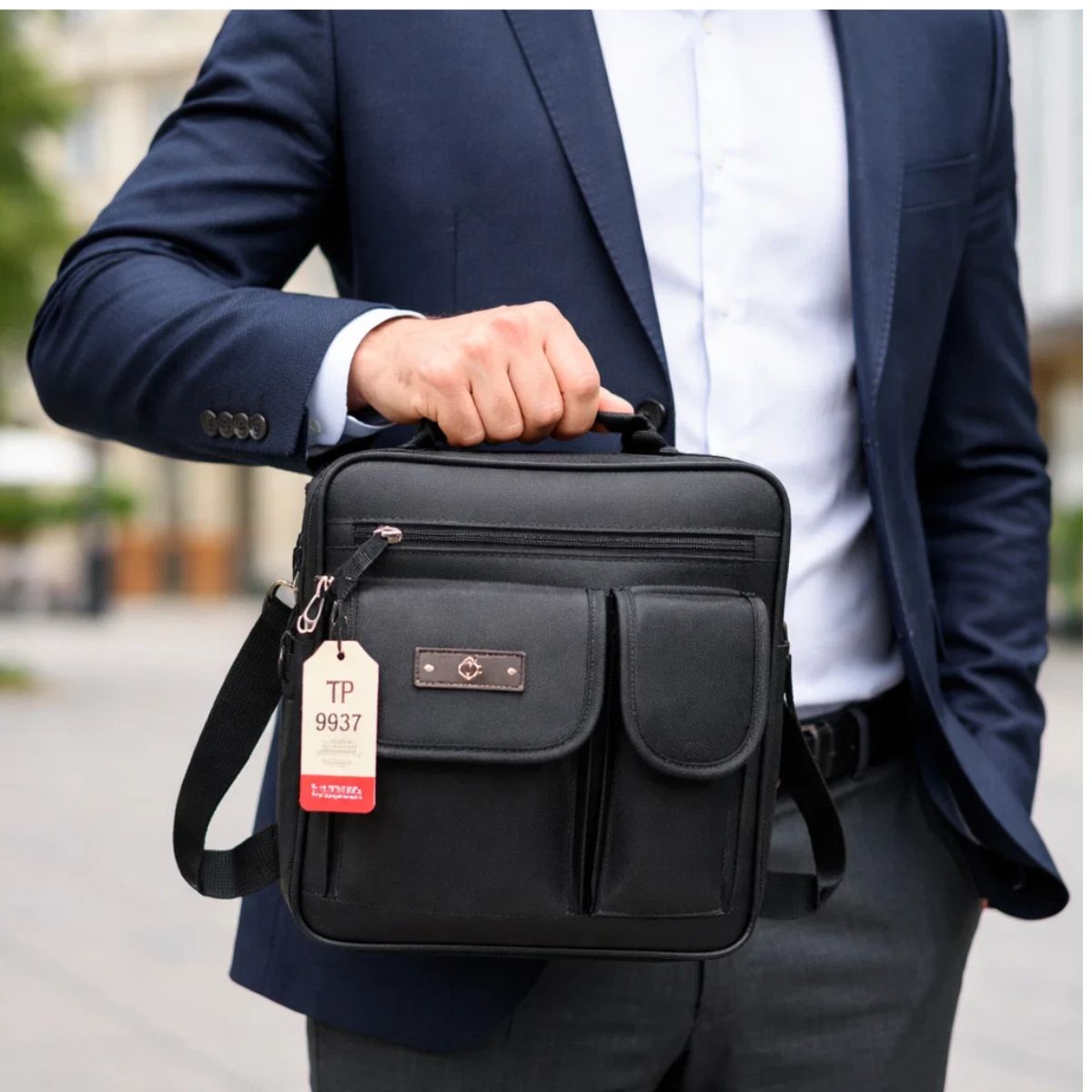 Mochila Bolsa Pasta Masculina Tiracolo Marrom Resistente Semi Impermeável Trabalho Escola Faculdade - Imagem 4