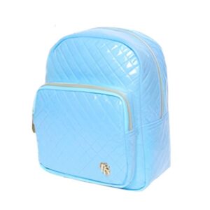 Mochila Bolsa Feminina Costas com Brilho Glitter Resistente Escolar Viagem Passeio Trabalho Azul