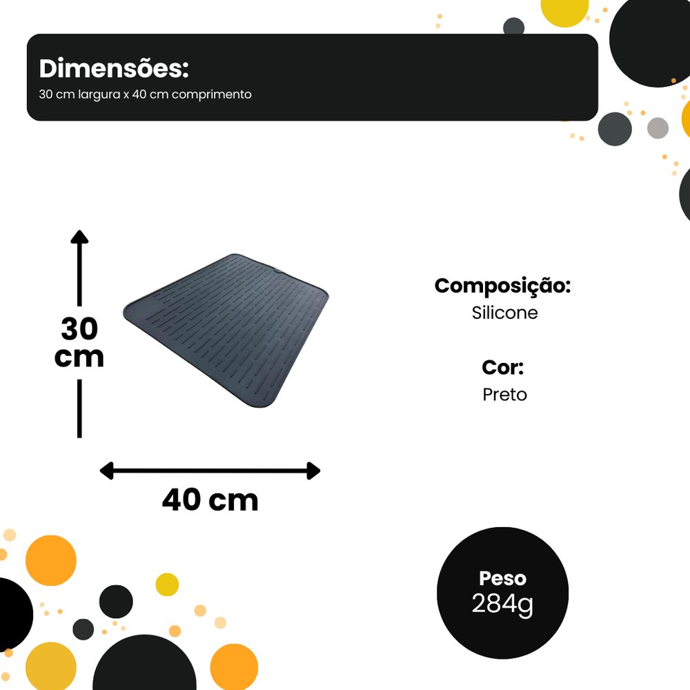 Tapete Escorredor de Silicone 40 cm - Imagem 4
