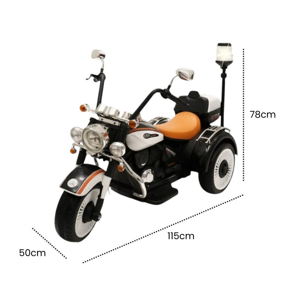 Moto Elétrica Infantil 12V Chopper Sirene Branca - Imagem 6