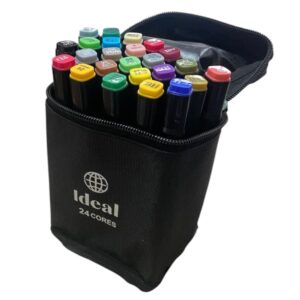 Estojo com 24 Canetas de Colorir Hidrográficas