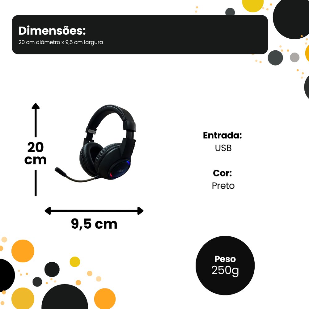 Headset Gamer RGB Gaming ACG2510 - Preto - Imagem 6