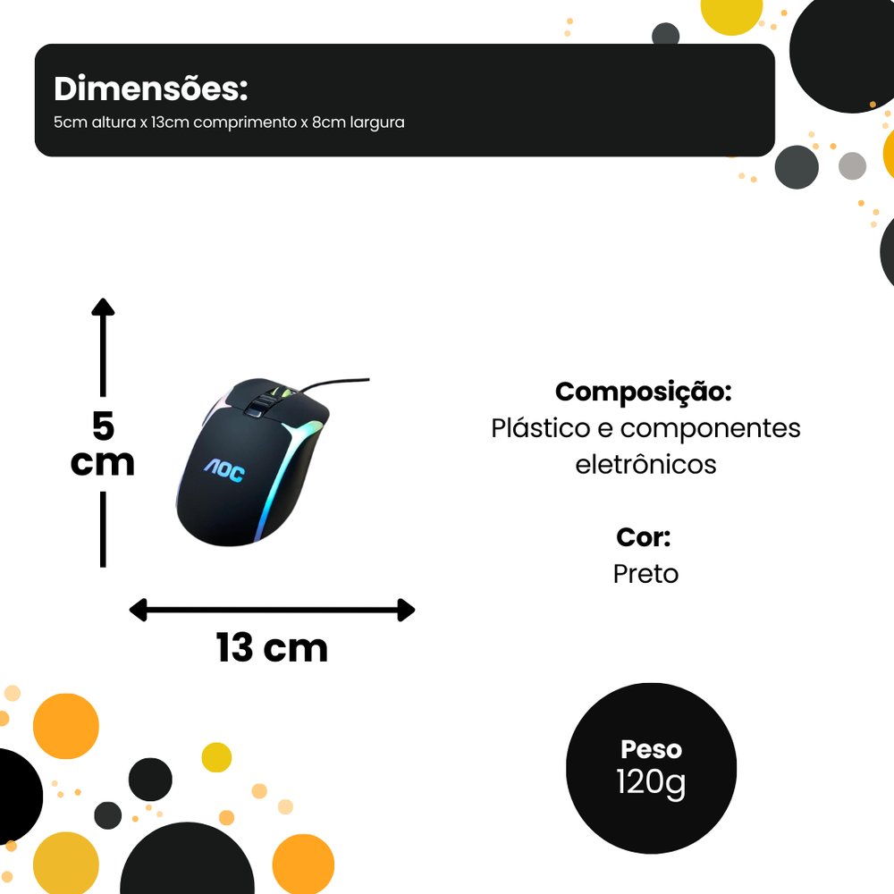 Mouse Gamer RGB 7200 DPI - Imagem 4