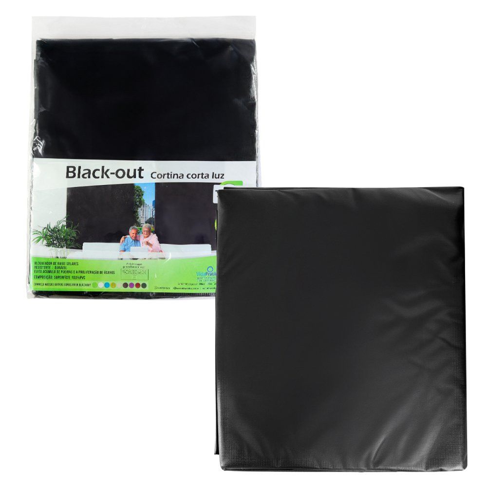 Cortina Blackout Preto - 280x280cm - p/ trilho