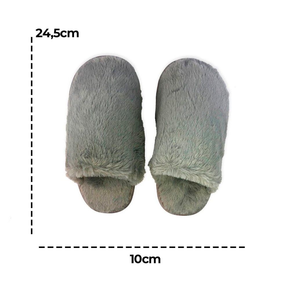 Pantufa Feminina Felpuda 36/37 Cinza - Imagem 5