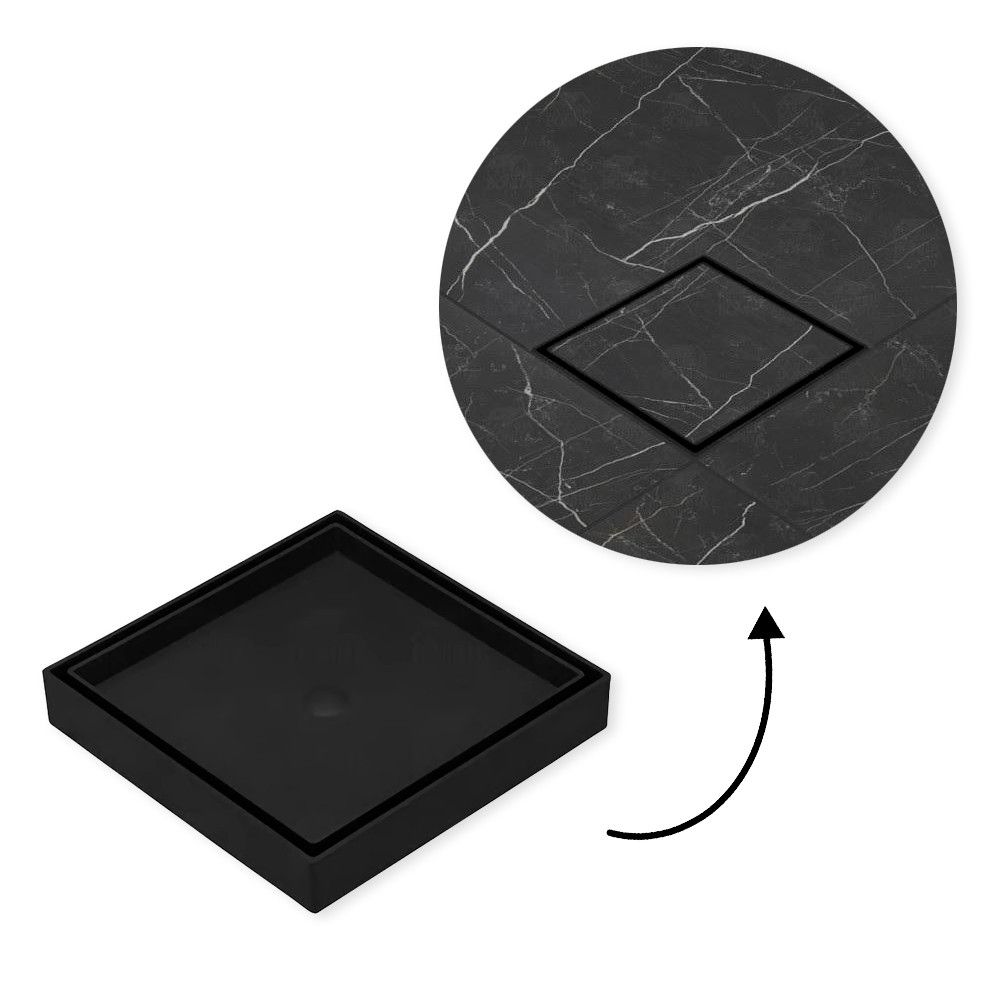 Ralo 10x10 Oculto Seca Piso/porcelanato Inteligente Preto - Imagem 3