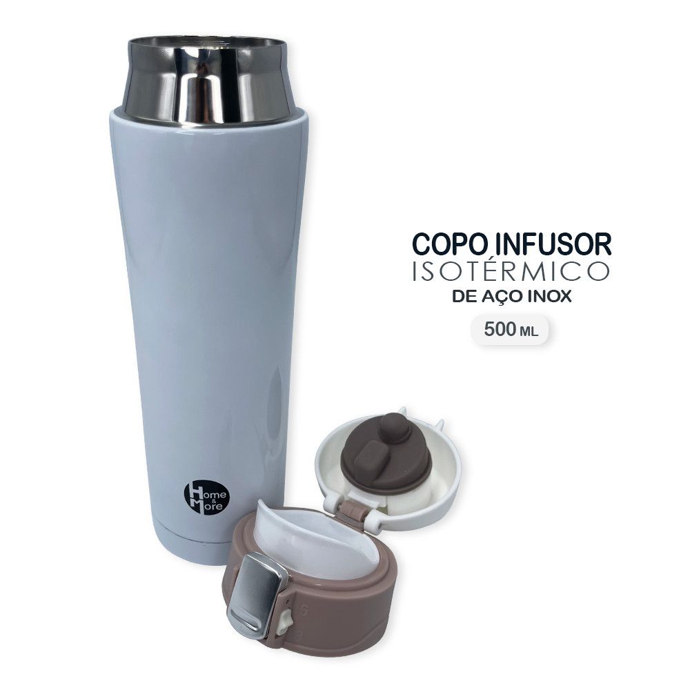 Garrafa Isotérmica com Tampa 500ml - Branca - Imagem 3