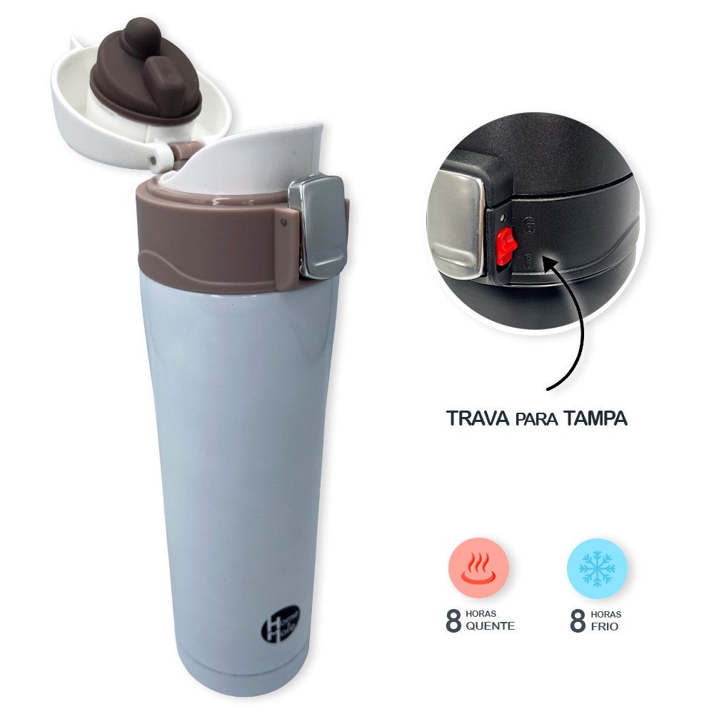 Garrafa Isotérmica com Tampa 500ml - Branca - Imagem 2