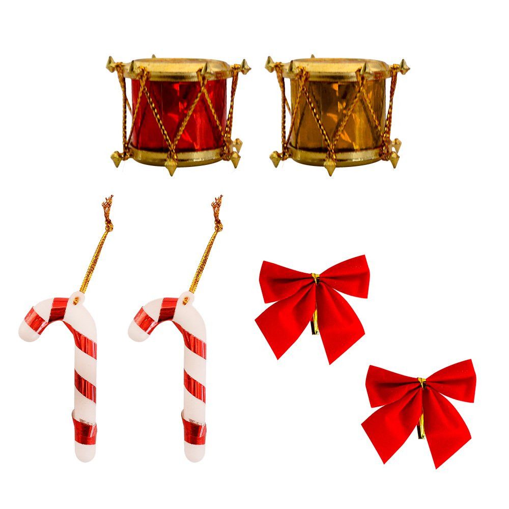 Kit Enfeites de Natal Completo Laço Papai Noel Presentes 20 Itens - Imagem 2