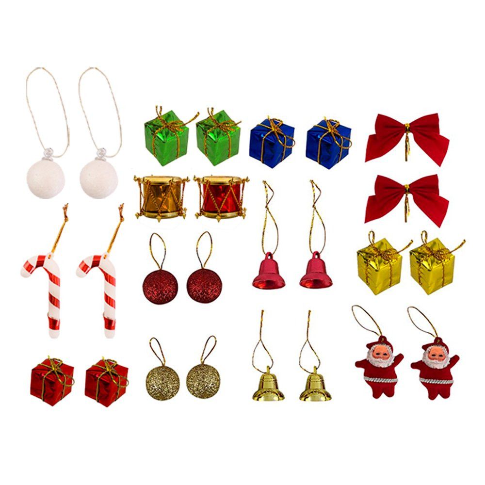 Kit Enfeites de Natal Completo Laço Papai Noel Presentes 20 Itens