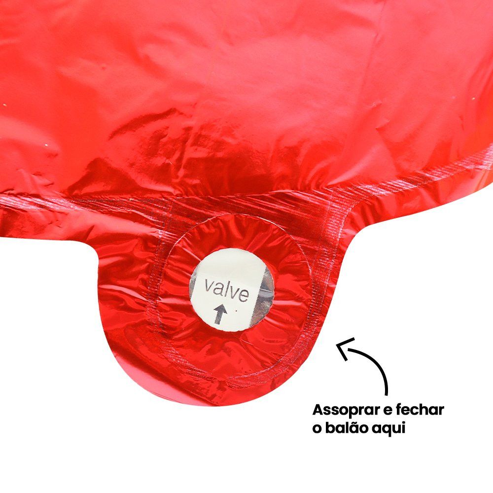 Kit Balões Balão Metalizado Vermelho De 37 Cm - Feliz Natal - Imagem 2