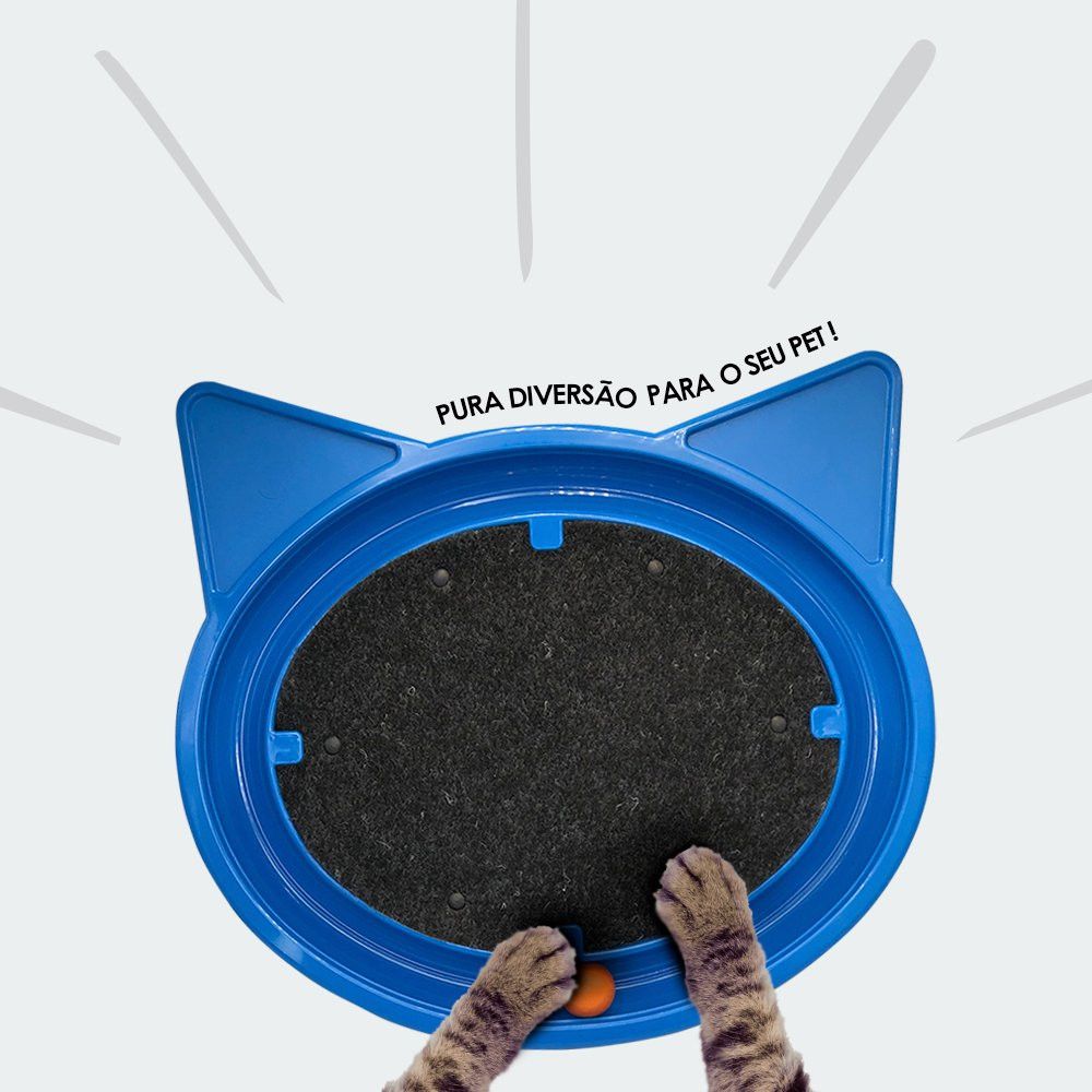 Arranhador para Gatos com Bolinha Interativa Antistress - Azul - Imagem 4