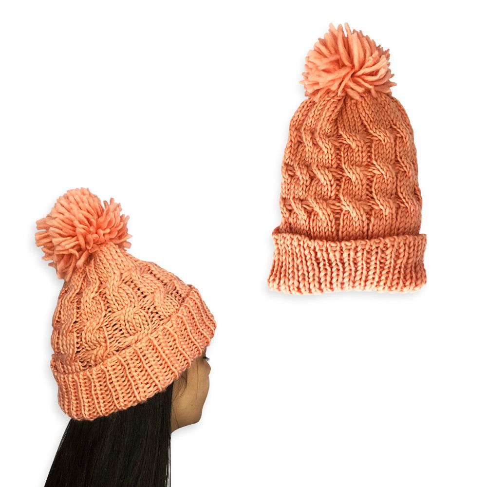 Touca com Pompom - Salmão - Imagem 2