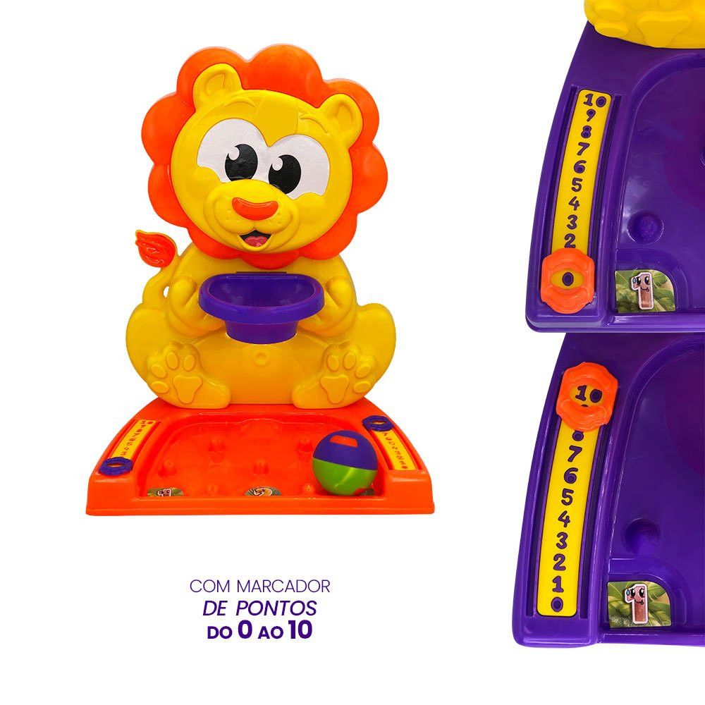 Cesta de Basquete de Leão com Bolinha e Marcador de Pontos - Imagem 3
