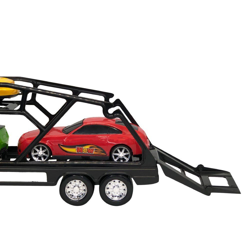 Caminhão Cegonheira Grande com 3 Carrinhos - Vermelho - Imagem 4