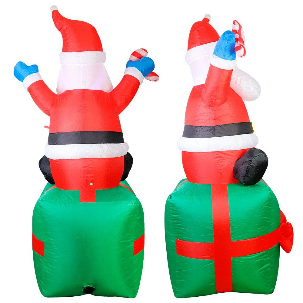 Papai Noel Infláel Sentado no Saco de Presente de 1,90m Bivolt - Imagem 4