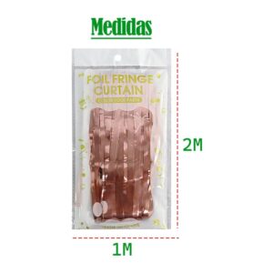 Cortina Metalizada Fitas Para Decoração Rose Gold