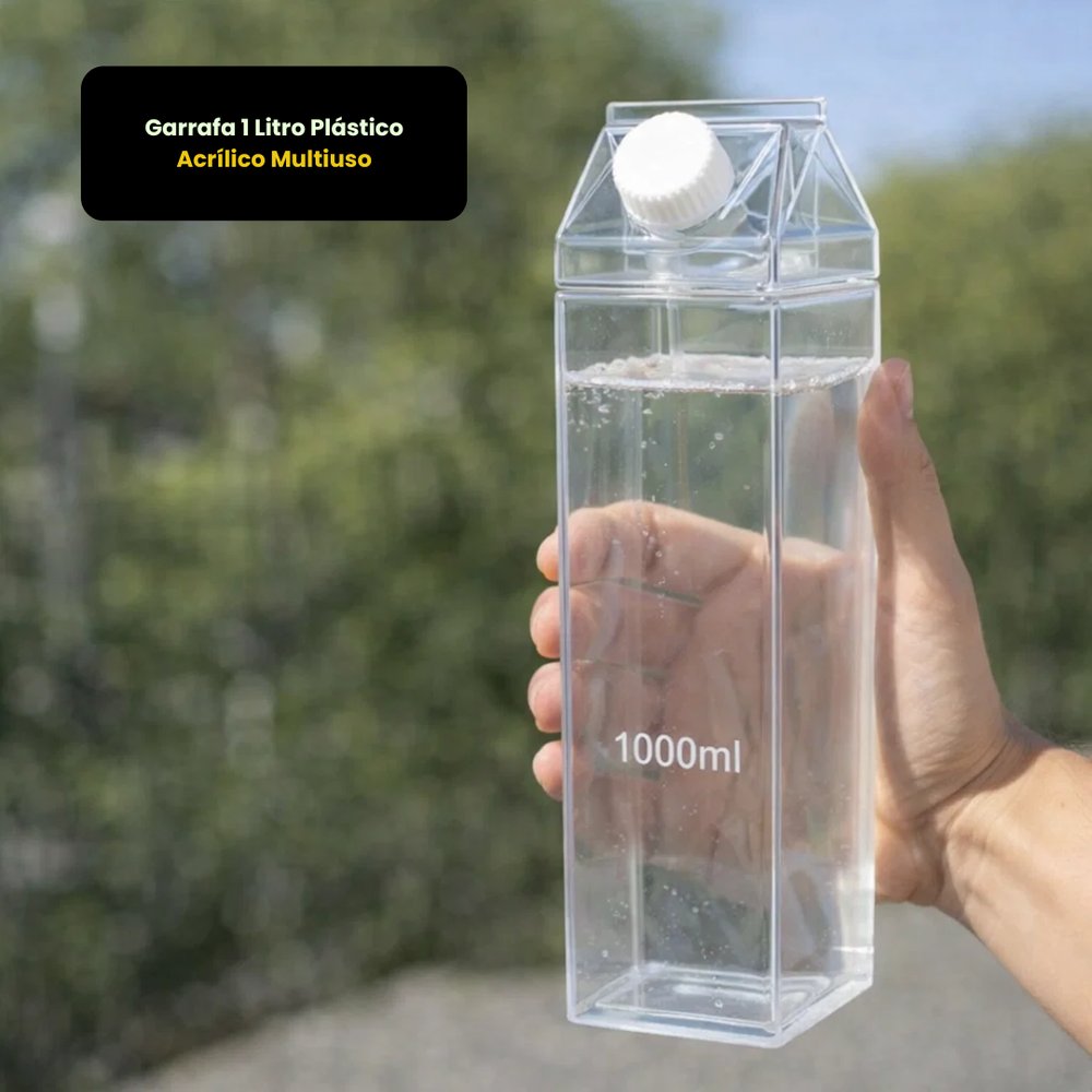 Garrafa 1 Litro Plástico Acrílico Multiuso - Imagem 4