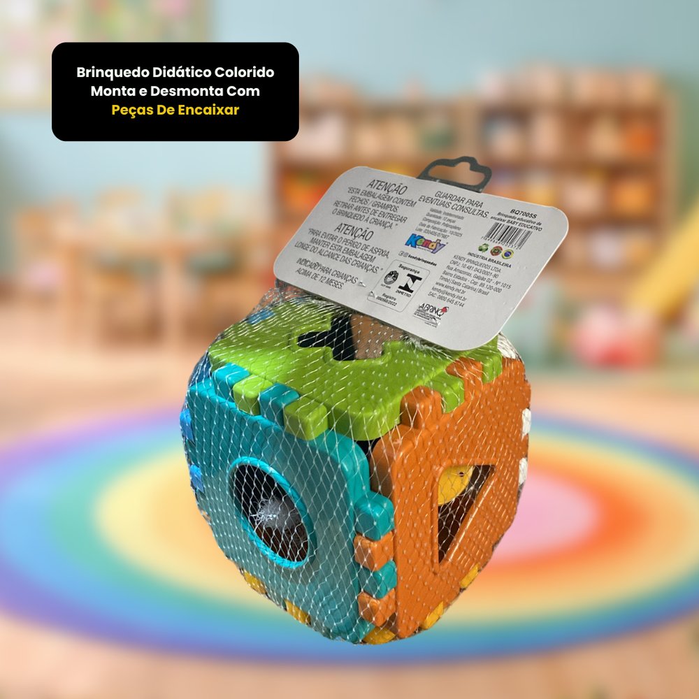 Brinquedo Didático Colorido Monta e Desmonta Com Peças De Encaixar - Imagem 2