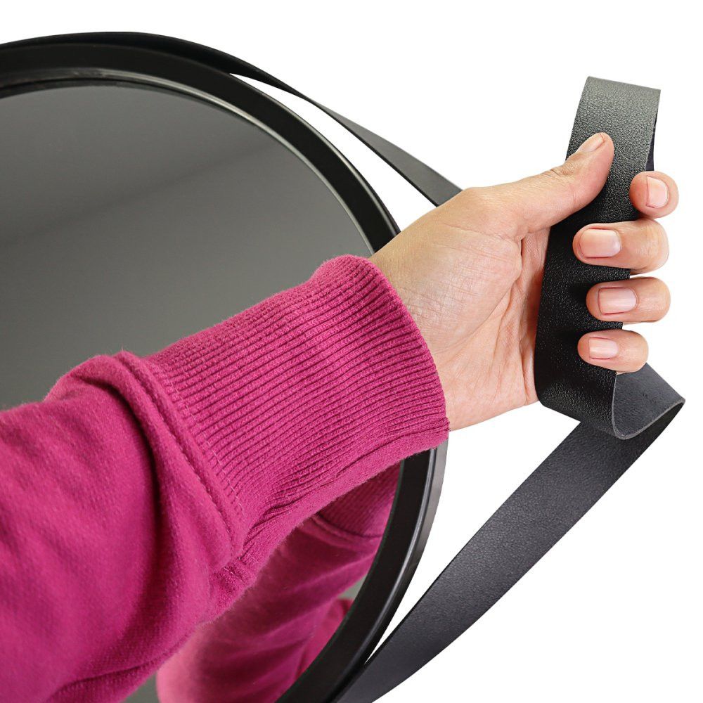 Espelho Decorativo Pequeno Redondo 33cm Preto - Imagem 5