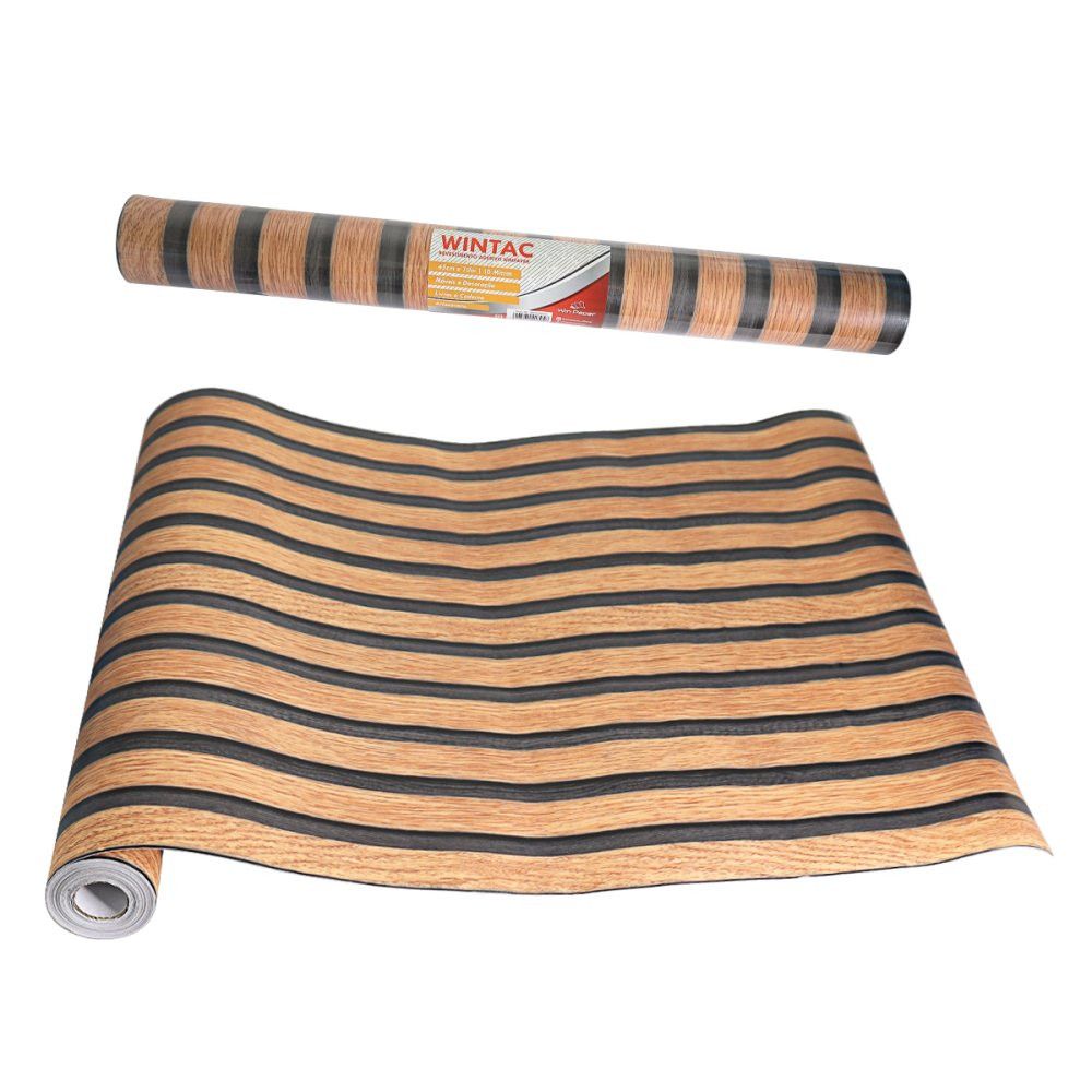 Plástico Adesivo de Madeira Tom Claro Ripado - Imagem 3