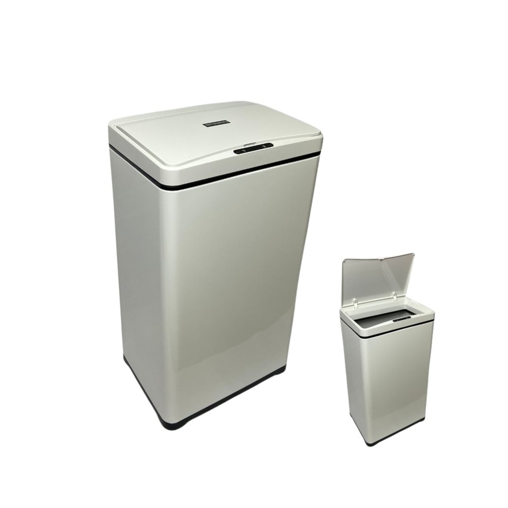 Lixeira Automática Retangular 50 Litros com Sensor - Branca - Imagem 3