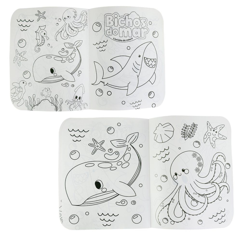 Livro para Colorir Infantil com Caixa de Giz de Cera 6 Unidades - Sortido - Imagem 6