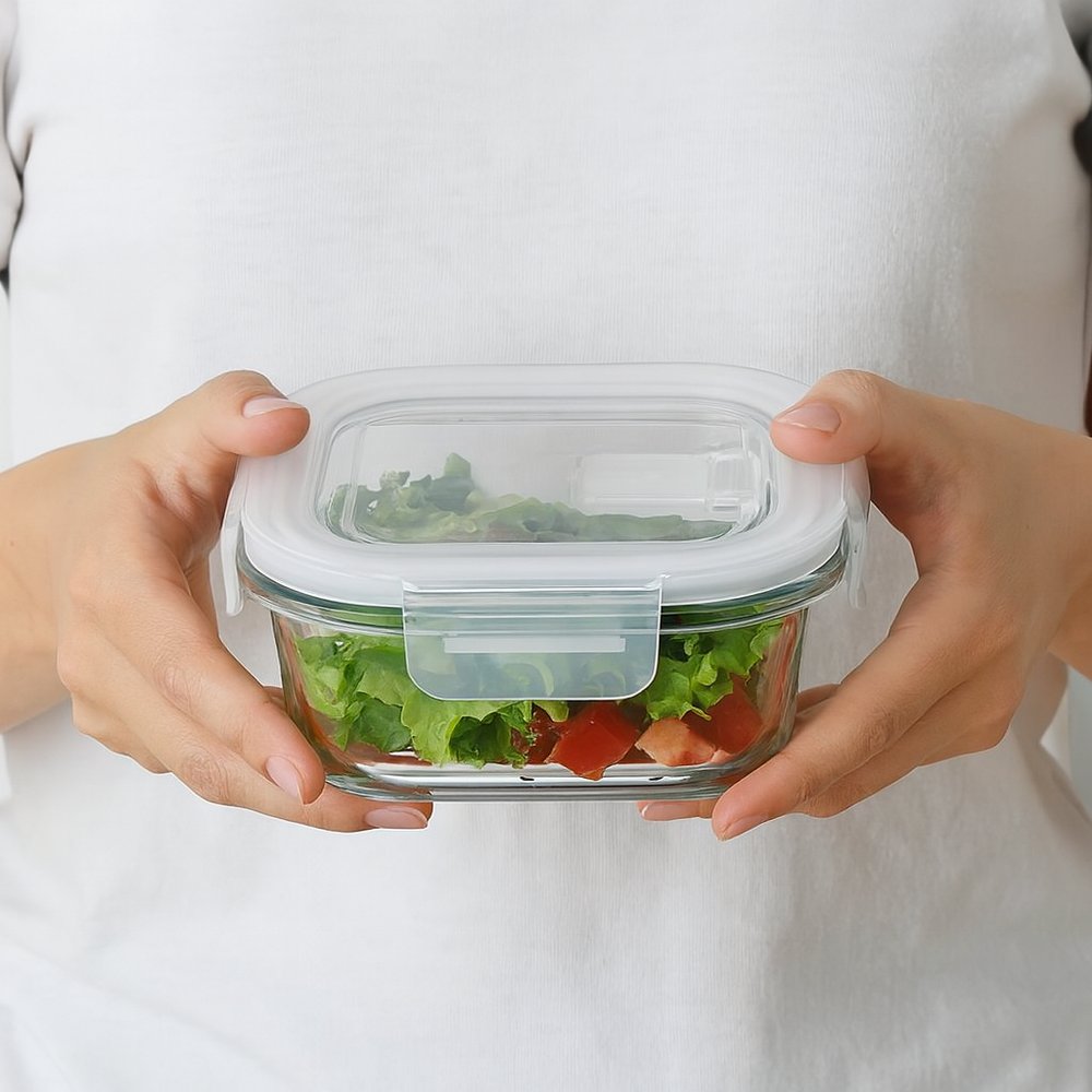 Pote Hermético de Vidro Quadrado 520 ml - Imagem 2