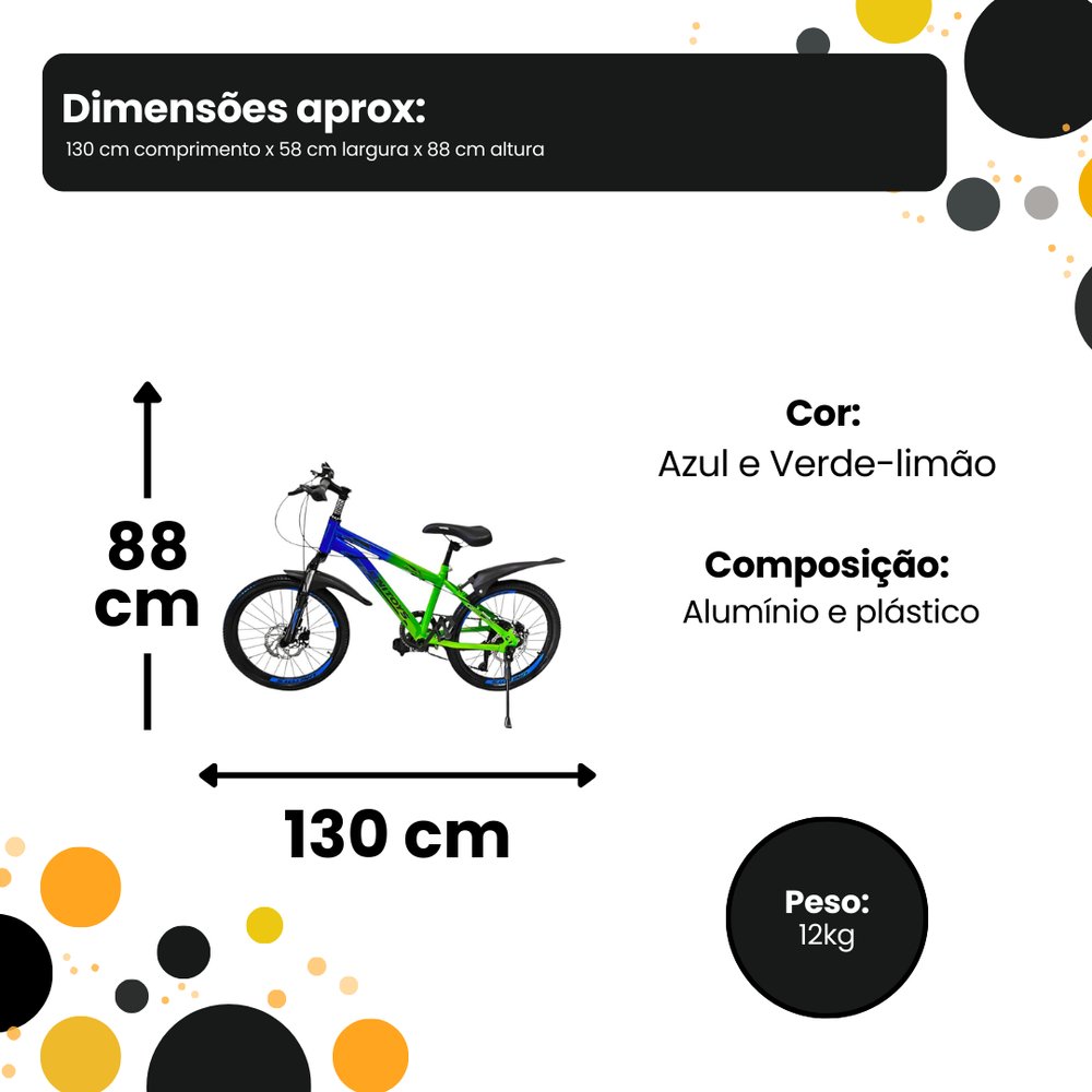 Bicicleta Infantil Street Aro 20 com 6 Marchas - Azul - Imagem 4