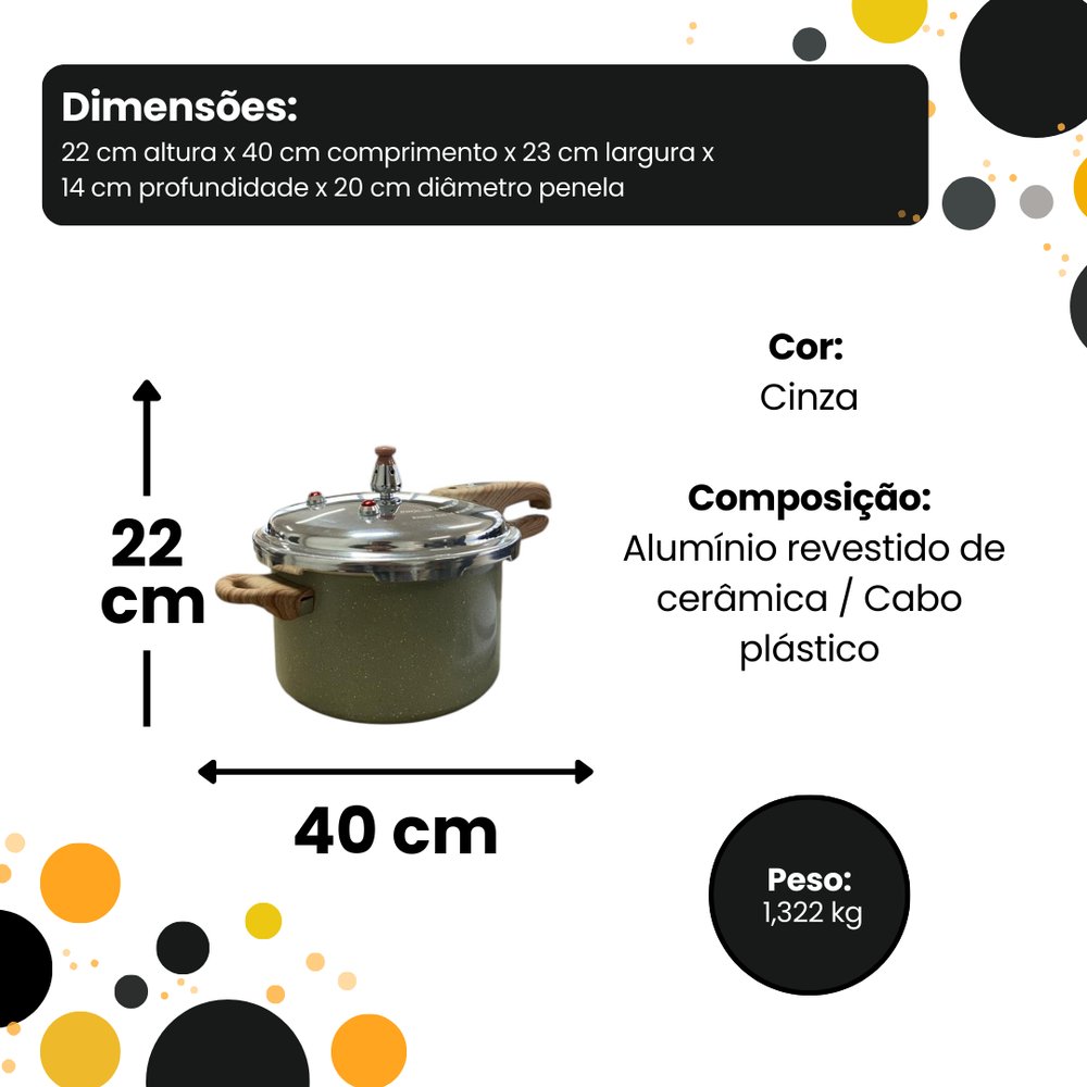 Panela de Pressão Max Chef Wood Indução 4,2L - Verde Acinzentado - Imagem 5