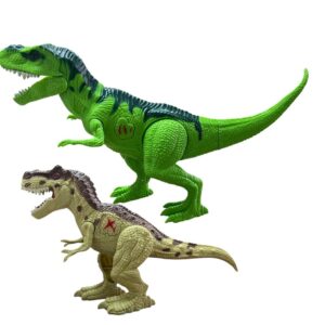 Conjunto 2 Dinossauros de Brinquedo Rugido Selvagem