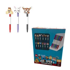 Kit 12 unidades Caneta Blocos coloridos para encaixe - Sortido