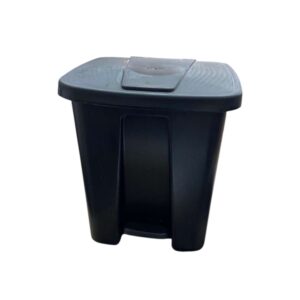 Lixeira Preta 16 Litros com Pedal Tampa Resistente Cozinha Banheiro Escritório