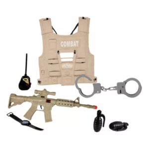 Brinquedo Infantil Kit Militar com Acessórios - Bege