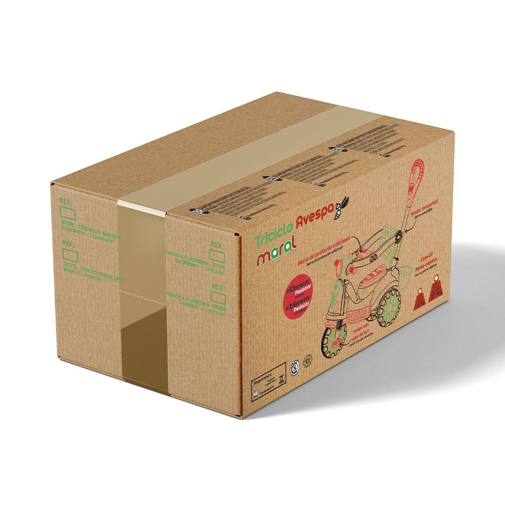 Carrinho de Passeio Infantil Triciclo Avespa - Colorido - Imagem 4