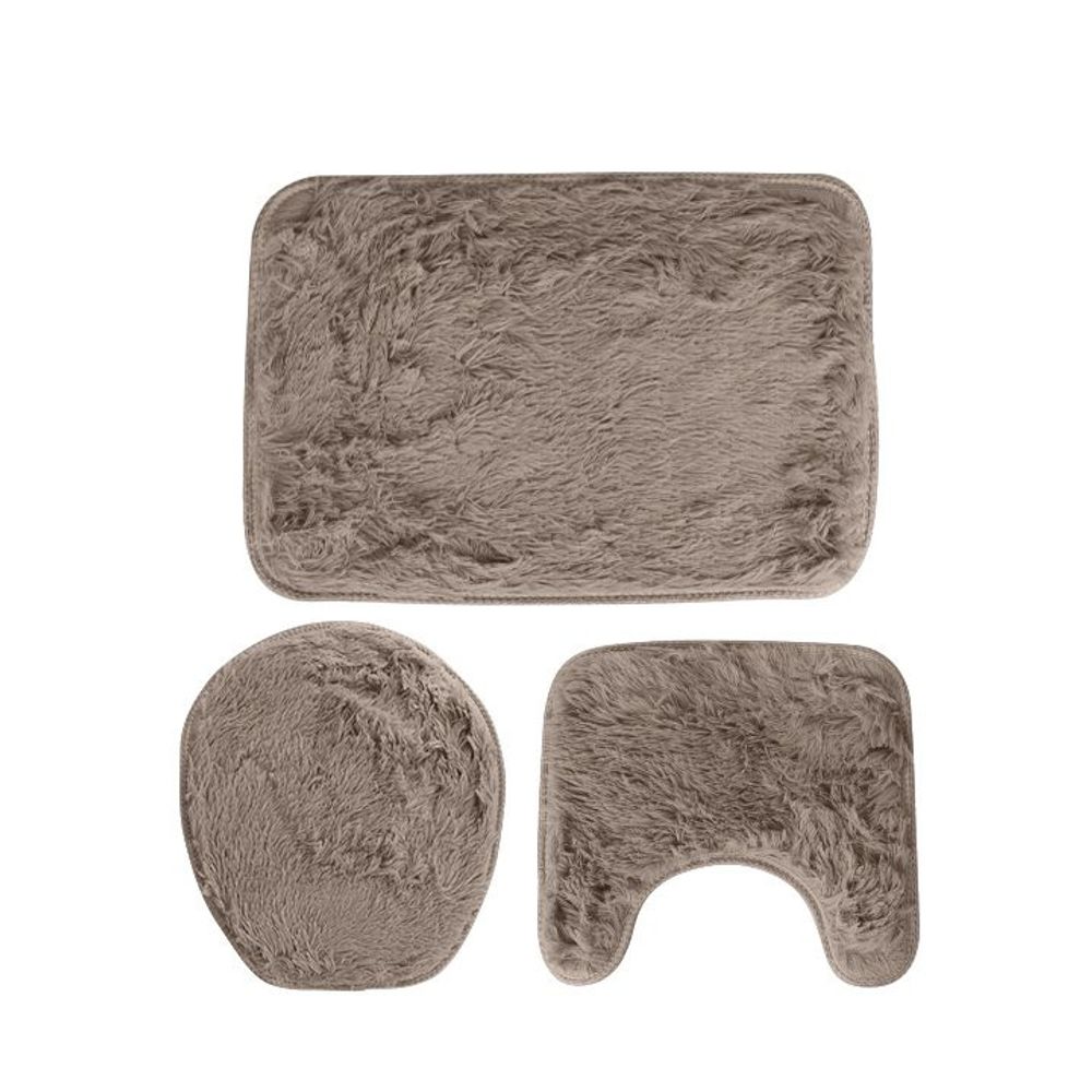 Jogo 3 Peças Tapete para Banheiro Veludo - Imagem 2