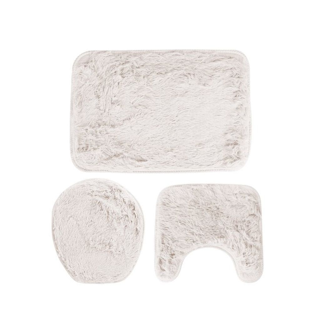 Jogo 3 Peças Tapete para Banheiro Veludo - Imagem 3