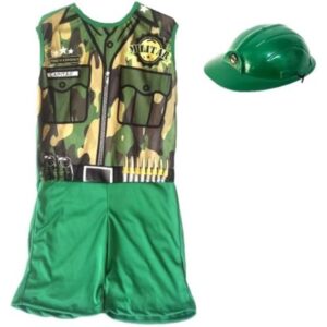 Kit Infantil Fantasia Militar com Capacete - G