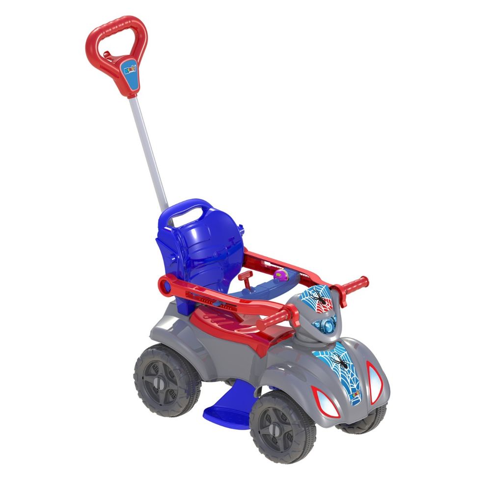 Quadriciclo Infantil de Passeio para Menino com Pedal e Empurrador (Vermelho)