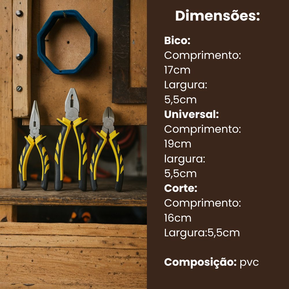 Conjunto de Alicates Profissional Ferramentas - Imagem 4