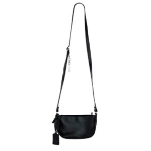 Bolsa Transversal de Couro Legítimo com Alça Carina Modelo:Preto