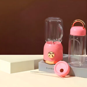 Mini Liquidificador Portátil Suco Shake Recarregável Cor:Rosa