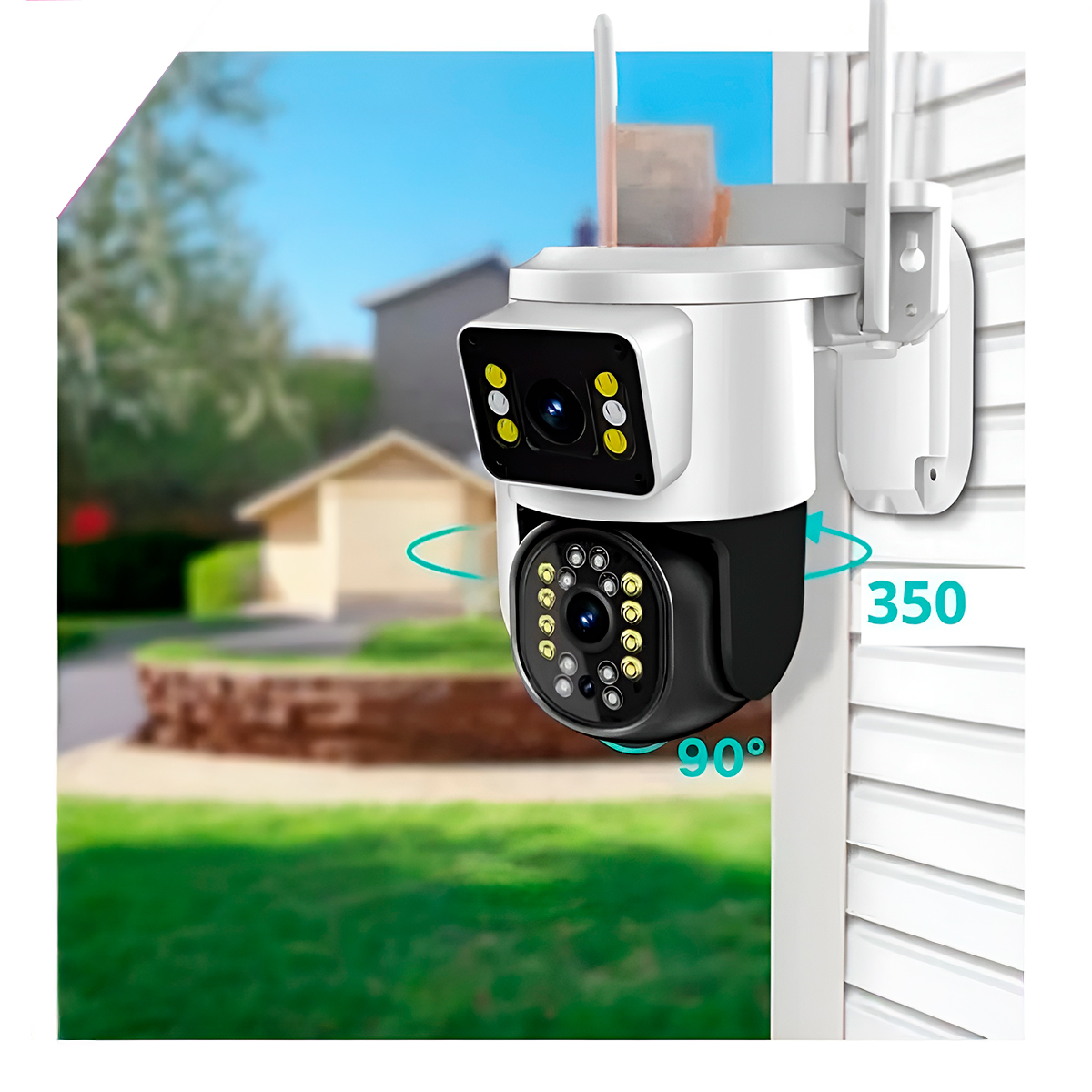 Câmera IP Sem Fio Lente Dupla Visão Noturna Segurança - Imagem 5